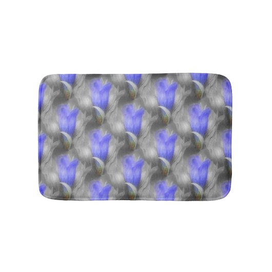 Blue Gentian Flowers Natuur Pattern Badmat (Voorkant)