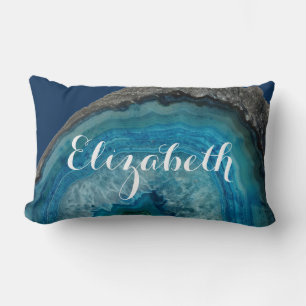 Blue Geode Rock - gepersonaliseerde naam Kussen