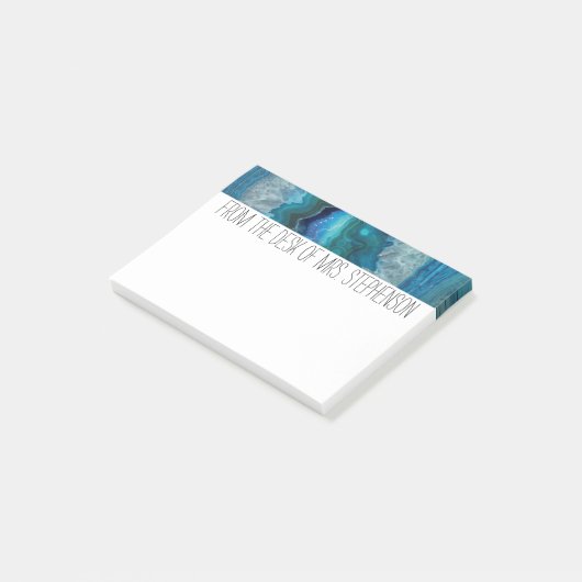 Blue Geode Rock Mineral Agate Crystal Afbeelding Post-it® Notes (Schuin)