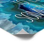 Blue Geode Rock Mineral Agate Crystal Afbeelding Poster (Hoek)