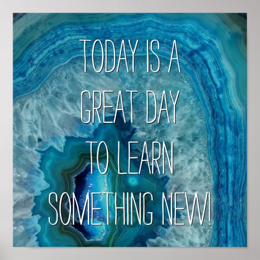 Blue Geode Rock Mineral Agate Crystal Afbeelding Poster (Voorkant)