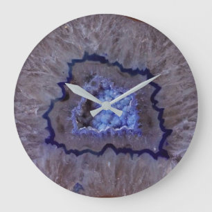Blue Geodes Faux Stone Gem Clock Grote Klok