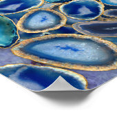 Blue Geodes kristal patroon Poster (Hoek)