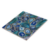 Blue Geodes kristal patroon Tegeltje (Zijkant)