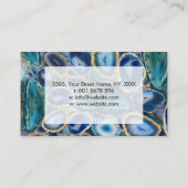 Blue Geodes kristal patroon Visitekaartje (Achterkant)