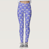 Blue Geometric Chain Pattern Leggings (Voorkant)