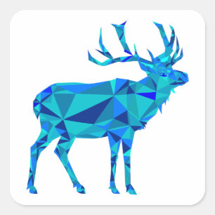 Blue Geometric Elk Vierkante Sticker