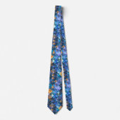 Blue Geometric Mosaic Pattern Stropdas (Voorkant)