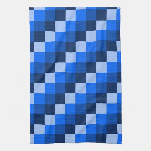 Blue Geometric Mosaic Pattern Theedoek (Verticaal)