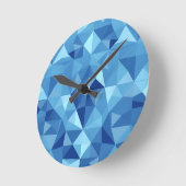 Blue Geometric Mosaic Tile Pattern Ronde Klok (Hoek)