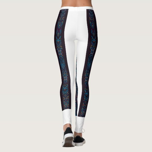Blue Geometric Pattern Leggings (Achterkant)