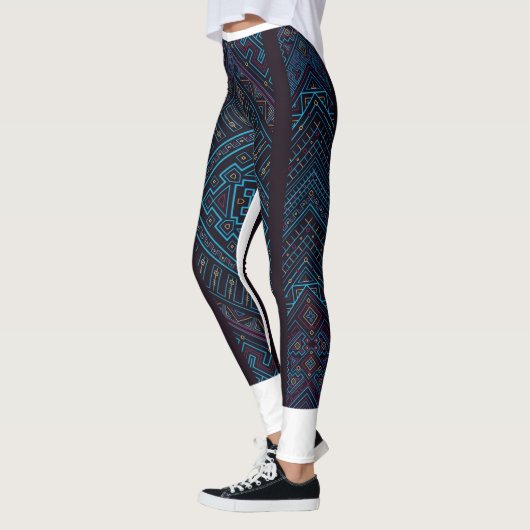 Blue Geometric Pattern Leggings (Links)