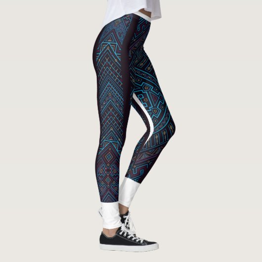 Blue Geometric Pattern Leggings  (Droite)