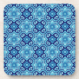 Blue Geometric Pattern Onderzetters - Set van 6