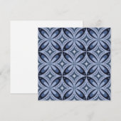 Blue Geometric Pattern Retro Style Bedankkaart (Voorkant / Achterkant)