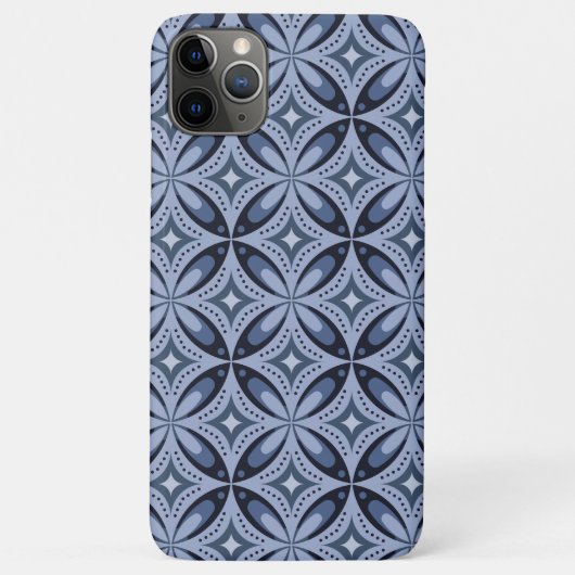 Blue Geometric Pattern Retro Style Case-Mate iPhone Case (Achterkant)