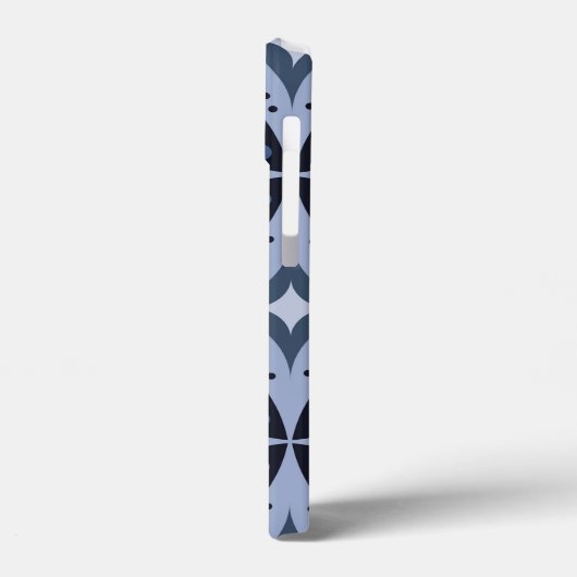 Blue Geometric Pattern Retro Style Case-Mate iPhone Case (Achterkant / Links)