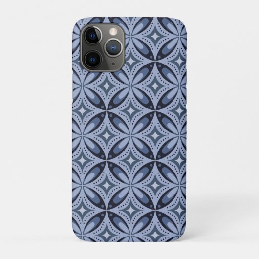 Blue Geometric Pattern Retro Style Case-Mate iPhone Case (Achterkant)