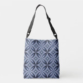 Blue Geometric Pattern Retro Style Crossbody Tas (Achterkant)