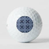 Blue Geometric Pattern Retro Style Golfballen (Voorkant)
