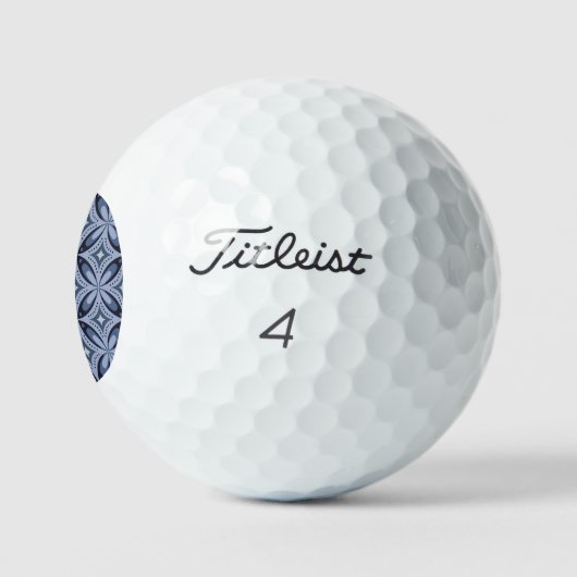 Blue Geometric Pattern Retro Style Golfballen (Logo)