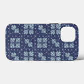 Blue Geometric shapes Pattern  Case-Mate iPhone Case (Achterkant (horizontaal))