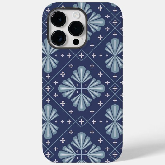 Blue Geometric shapes Pattern  Case-Mate iPhone Case (Achterkant)