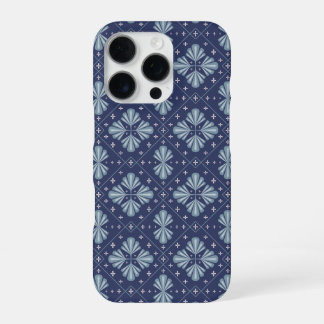 Blue Geometric shapes Pattern  iPhone 16 Pro Hoesje