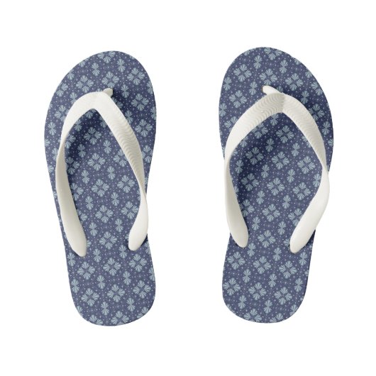 Blue Geometric shapes Pattern  Kinder Teenslippers (Voetbed)