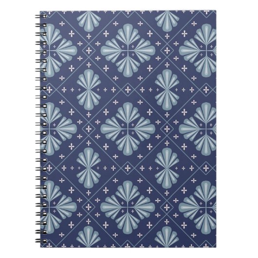 Blue Geometric shapes Pattern Notitieboek (Voorkant)