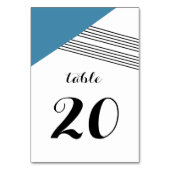 Blue Geometric Stripe Table Table Kaart (Achterkant)