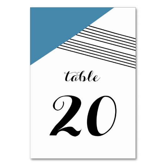 Blue Geometric Stripe Table Table Kaart (Voorkant)