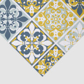  Blue Geometric Tiles Tissue Paper Tissuepapier (Detail)