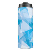 Blue Geometric Triangle Pattern Thermal Tumbler Thermosbeker (Voorkant)