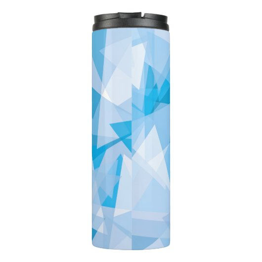 Blue Geometric Triangle Pattern Thermal Tumbler Thermosbeker (Achterkant)