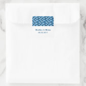 Blue Geometric Triangles Wedding Stickers (Tas)