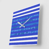 Blue Geometric Vierkante Klok (Hoek)