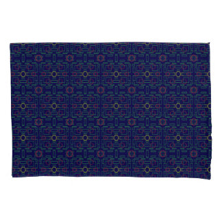 Blue Geometric Yellow Ovals Kussensloop