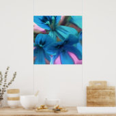 Blue Geraniums Poster (Keuken)