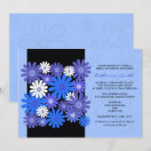 Blue Gerber Daisy Bridal Shower Kaart (Voorkant / Achterkant)