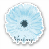 Blue Gerbera Daisy Flower Name Sticker (Voorkant)
