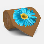 Blue Gerbera Daisy Flower Stropdas (Opgerold)
