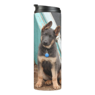 Blue German Shepherd Puppy Thermosbeker