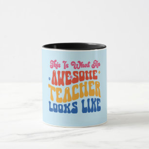 Blue Geweldige Teacher Mok