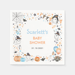 Blue Ghost Halloween Boy Baby shower Favors Servet