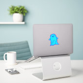 Blue Ghost Sticker (Laptop op bureau)