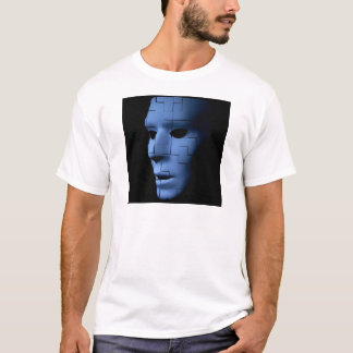 Blue Ghosted Alien like Tile Face.jpg T-shirt