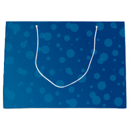 Blue gift bag with white polka dots groot cadeauzakje