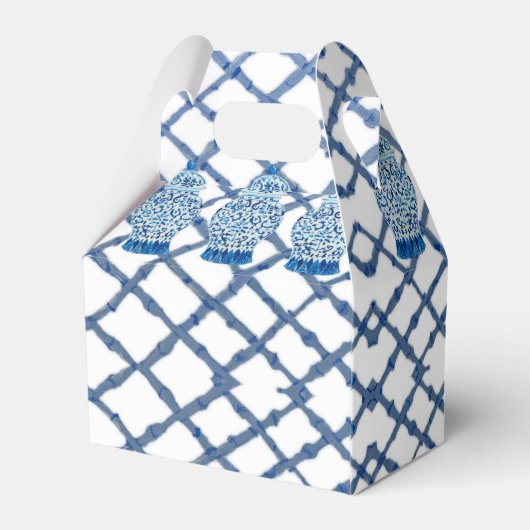 Blue Ginger Jar Jars Ribbon Party Favor Box Bedankdoosjes (Achterkant)