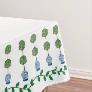 Blue Ginger Jars Jar Topiary Vine Tablecloth Tafelkleed